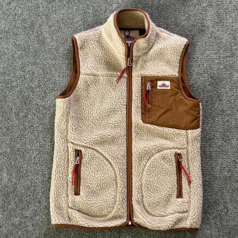 Penfield Sherpa Fleece Vest Women's XS Beige Brown Full Zip Outdoor Hiking